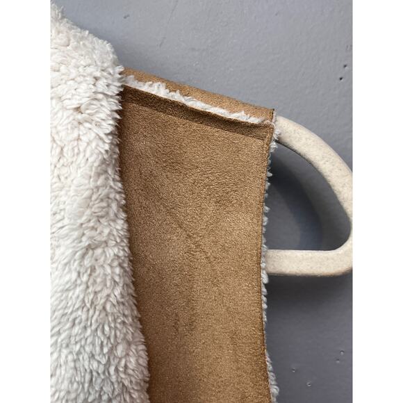 Gap Vest Womens XS open front Faux Suede Waterfall Casual Sherpa‎ Tan - Picture 7 of 7